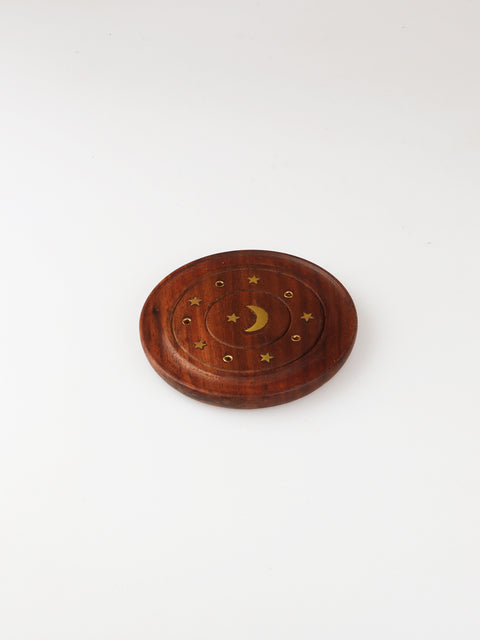 Round Incense Holder Moon & Star
