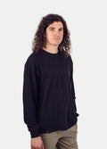 Unisex Organic Hemp Waffle L/S Tee | Black-Image 3