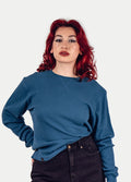 Unisex Organic Hemp Waffle L/S Tee | Ink Blue-Image 2