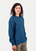 Unisex Organic Hemp Waffle L/S Tee | Ink Blue-Image 3