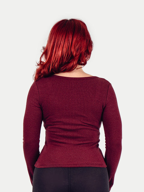 Organic Hemp Bamboo Ribbed Scoop L/S Tee