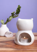 Shiny White Cat Oil Burner | One Colour-Image 1