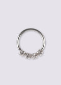 Six Gem Sterling Silver Split Ring 18G | Clear-Image 1