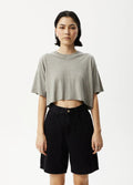 Slay Cropped - Hemp Oversized T-Shirt | Olive-Image 1