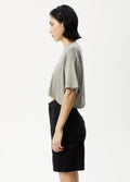 Slay Cropped - Hemp Oversized T-Shirt | Olive-Image 2