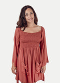 Smocked Mini Dress | Rose-Image 3