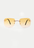 Square Rimless Sunglasses | Yellow-Image 1
