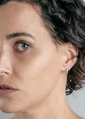Sterling Silver CZ Crystal Huggie Hoop Earrings | Silver-Image 3