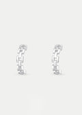 Sterling Silver Chain Hoop Drop Stud Earrings | Silver-Image 1