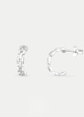 Sterling Silver Chain Hoop Drop Stud Earrings | Silver-Image 2