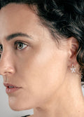 Sterling Silver Ear Hoops with Hanging Butterfly | Silver-Image 3