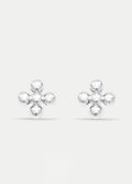 Sterling Silver Flower Dot Stud Earrings | Silver-Image 1