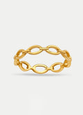 Sterling Silver Gold Plated Chain Link Ring | Gold-Image 1
