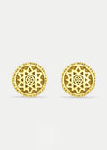 Sterling Silver Gold Plated Gold Disc Stud Earrings | Gold-Image 1