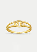 Sterling Silver Gold Plated Knot Band Ring | Gold-Image 1