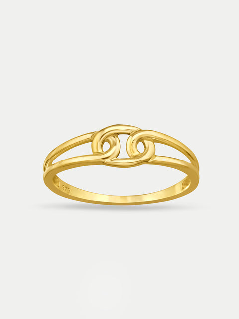 Sterling Silver Gold Plated Knot Band Ring