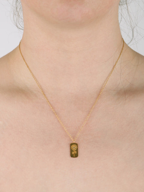 Sterling Silver Gold Plated Sunflower Pendant Necklace
