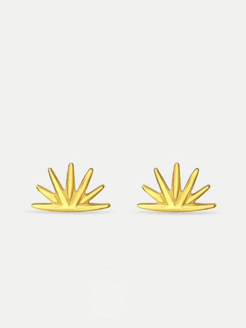 Sterling Silver Gold Plated Sunray Stud Earrings