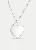 Sterling Silver Heart Lock Pendant Necklace | Silver-Image 1