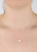 Sterling Silver Heart Lock Pendant Necklace | Silver-Image 3