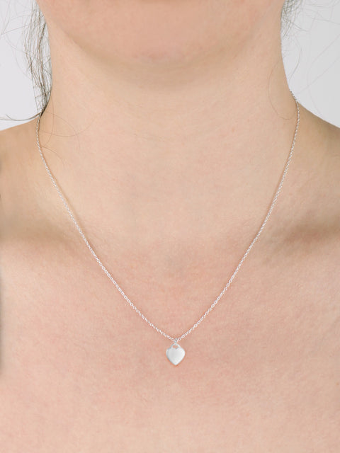 Sterling Silver Heart Lock Pendant Necklace