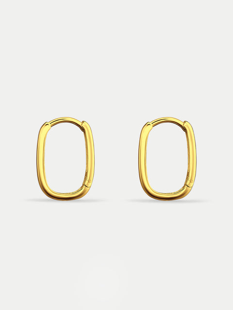 Sterling Silver Oval Huggie Hoop Earrings