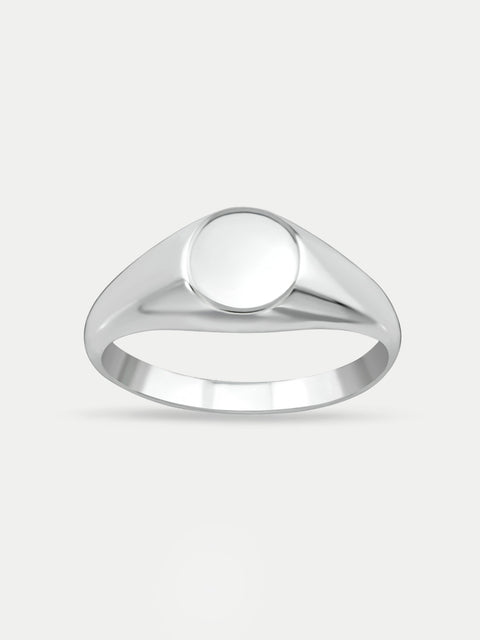 Sterling Silver Round Signet Ring