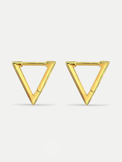 Sterling Silver Triangle Huggie Hoop Earrings