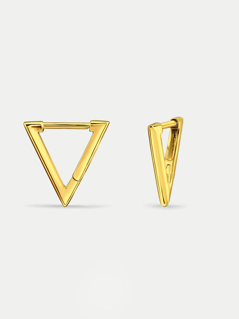 Sterling Silver Triangle Huggie Hoop Earrings