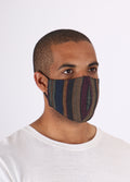 Stripe Cotton Face Mask | Charcoal-Image 3