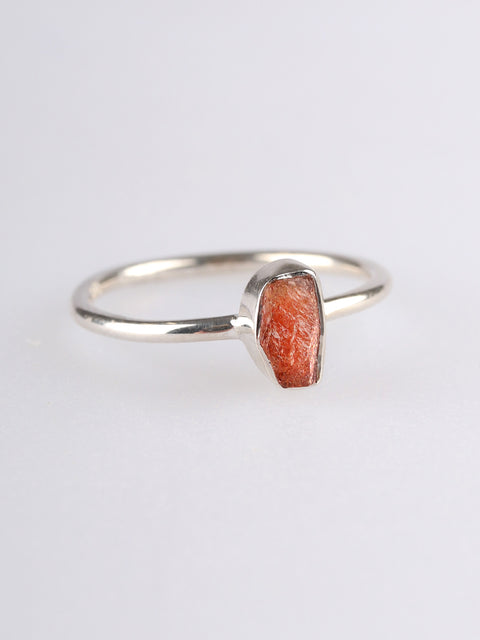 Sunstone Rough Sterling Silver Ring