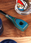 Super Psyche Wooden Pipe | Blue - Grey - Green-Image 1