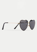 Thin Heart Frame Sunglasses | Black-Image 2