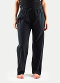 Unisex Cotton Straight Leg Pants | Black-Image 1