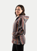 Unisex Cotton Stripey Hoody | Black Multi Stripe-Image 2