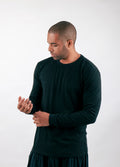 Unisex Organic Hemp Bamboo LS Tee | Black-Image 4