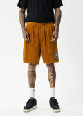 Waterfall Ninety Eights - Hemp Corduroy Elastic Waist Shorts | Mustard-Image 1