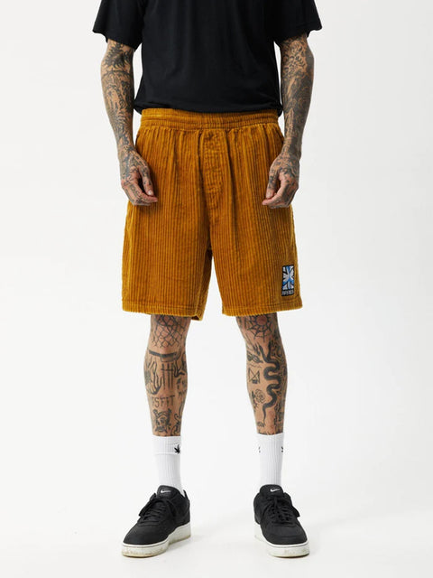 Waterfall Ninety Eights - Hemp Corduroy Elastic Waist Shorts