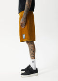Waterfall Ninety Eights - Hemp Corduroy Elastic Waist Shorts | Mustard-Image 2