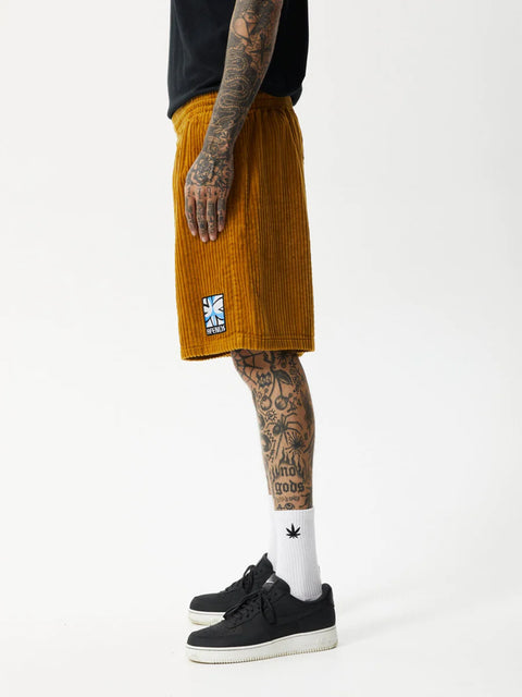 Waterfall Ninety Eights - Hemp Corduroy Elastic Waist Shorts
