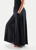 Wide Leg Smocked Pants | Black-Image 2