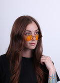 Wireframe Round Lennon Sunglasses | Yellow-Image 2
