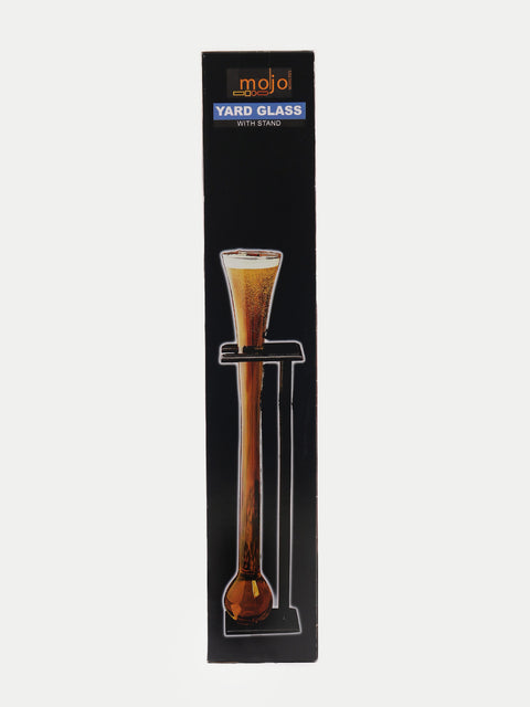 Yard Glass with Wooden Stand