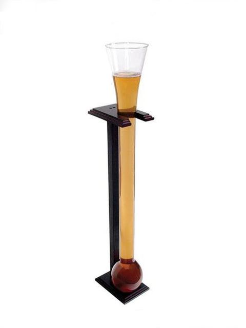 Yard Glass with Wooden Stand